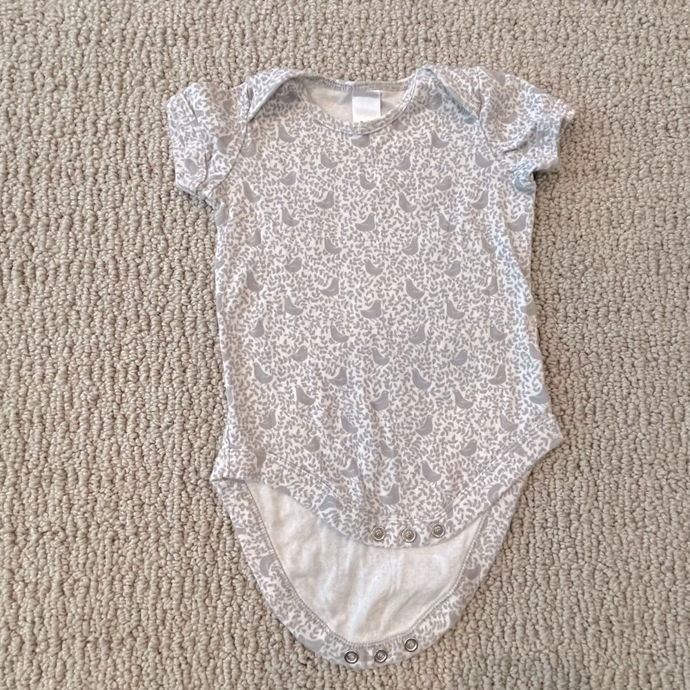 Mini Boden baby onesie with bird motif